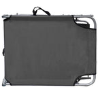 Keli Folding Chaise Lounger with Sun Canopy, Gray Aluminum, 74 Inch