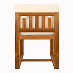 5 Piece Acacia Wood Patio Dining Set with 70 Inch Table and 4 Chairs in Teak Beige Finish with Iron Legs Outdoor Furniture