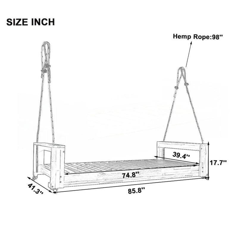 Twin Size Porch Swing Bed Seating Group