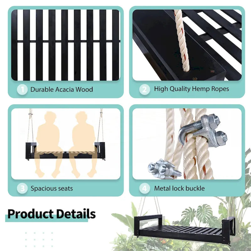 Twin Size Porch Swing Bed Seating Group