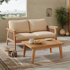 Outdoor 2-piece Acacia Wood and Rope Patio Chat Set