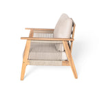 Outdoor 2-piece Acacia Wood and Rope Patio Chat Set