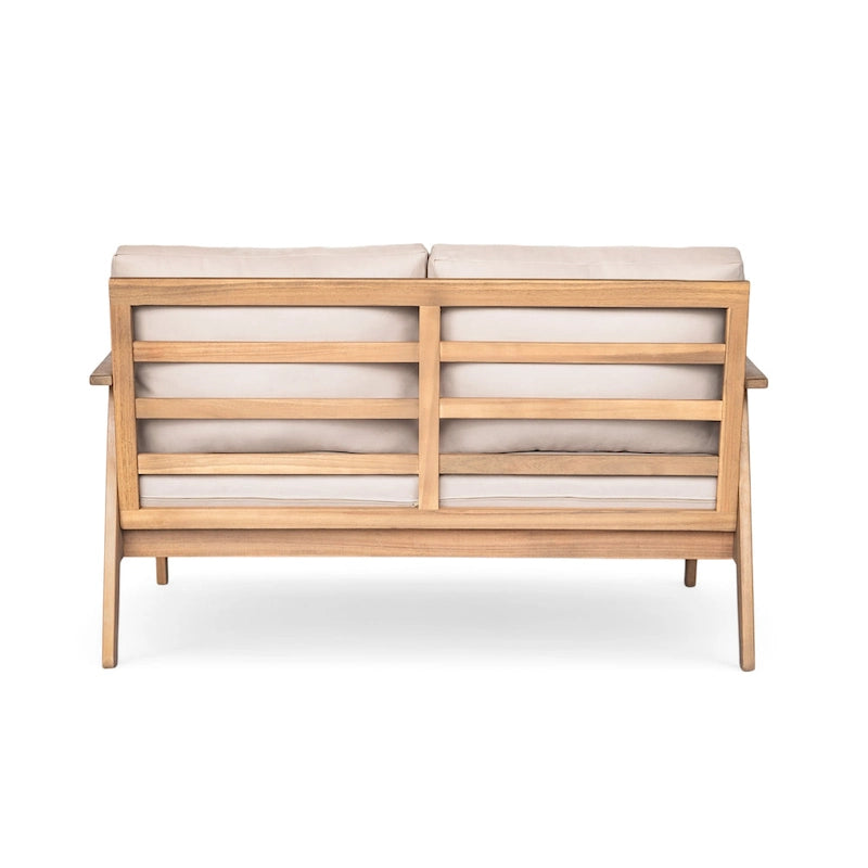 Outdoor 2-piece Acacia Wood and Rope Patio Chat Set