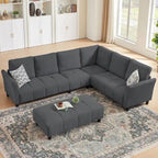 102.56  W Reversible Sectional Sofa with Corner Seat & Extended Bench