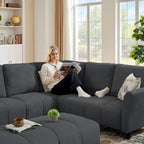 102.56  W Reversible Sectional Sofa with Corner Seat & Extended Bench