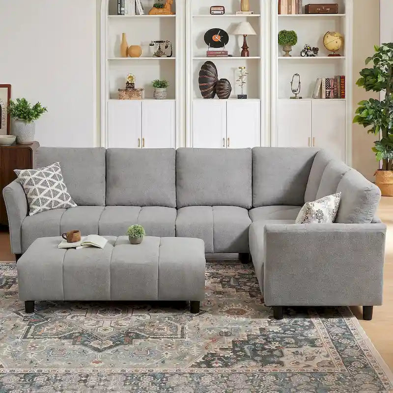 102.56  W Reversible Sectional Sofa with Corner Seat & Extended Bench