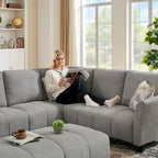 102.56  W Reversible Sectional Sofa with Corner Seat & Extended Bench