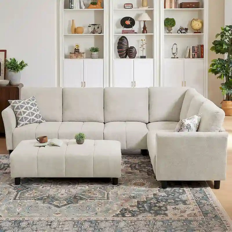 102.56  W Reversible Sectional Sofa with Corner Seat & Extended Bench
