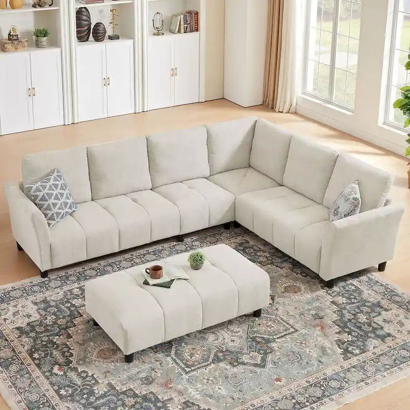 102.56  W Reversible Sectional Sofa with Corner Seat & Extended Bench