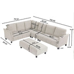 102.56  W Reversible Sectional Sofa with Corner Seat & Extended Bench