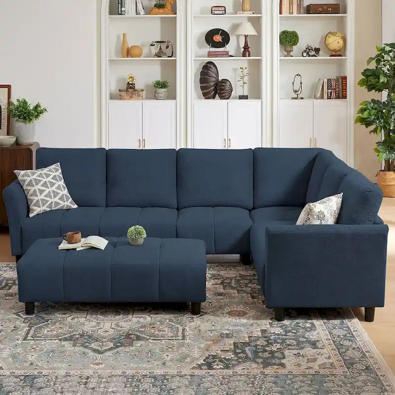 102.56  W Reversible Sectional Sofa with Corner Seat & Extended Bench