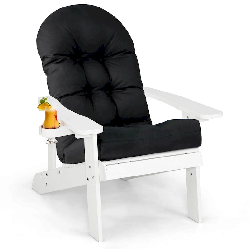 Costway Adirondack Chair HIPS Adirondack Chair with Cup Holder & - See Details
