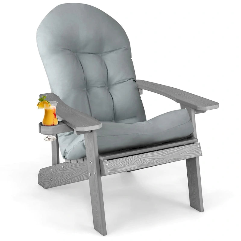 Costway Adirondack Chair HIPS Adirondack Chair with Cup Holder & - See Details