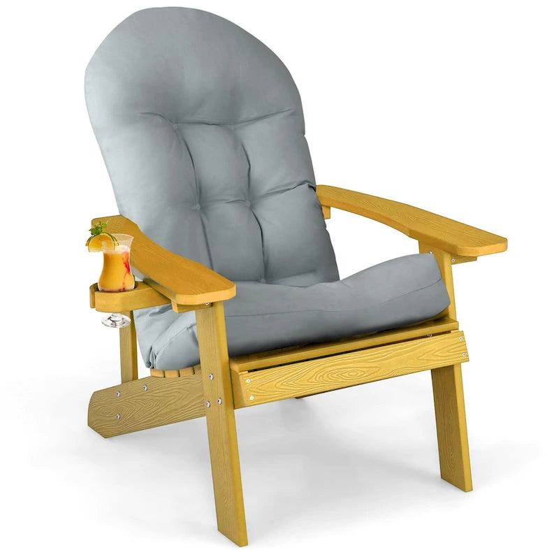 Costway Adirondack Chair HIPS Adirondack Chair with Cup Holder & - See Details