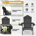 Costway Adirondack Chair HIPS Adirondack Chair with Cup Holder & - See Details