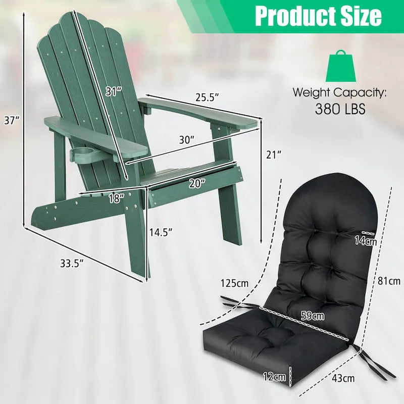 Costway Adirondack Chair HIPS Adirondack Chair with Cup Holder & - See Details