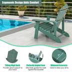 Costway Adirondack Chair HIPS Adirondack Chair with Cup Holder & - See Details