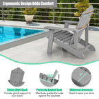 Costway Adirondack Chair HIPS Adirondack Chair with Cup Holder & - See Details