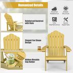 Costway Adirondack Chair HIPS Adirondack Chair with Cup Holder & - See Details