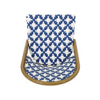 French Bistro Chair White Navy Aluminum PE Rattan Outdoor Cafe Patio Furniture 35in Tall