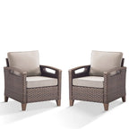 High Back Outdoor Patio Chairs Beige Cushion