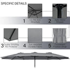 Gymax 9 Piece Patio Wicker Dining Set w/ Double-Sided Patio Grey