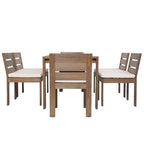 7-Piece Outdoor Patio Acacia Wood Dining Set with Rectangular Table and 6 Cushioned Chairs