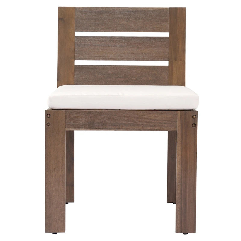 7-Piece Outdoor Patio Acacia Wood Dining Set with Rectangular Table and 6 Cushioned Chairs