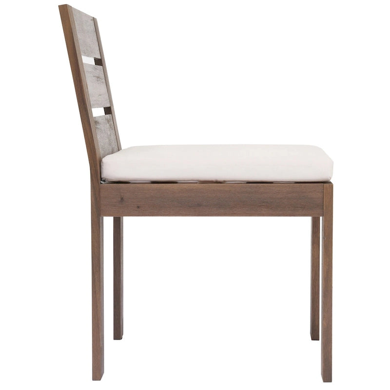 7-Piece Outdoor Patio Acacia Wood Dining Set with Rectangular Table and 6 Cushioned Chairs