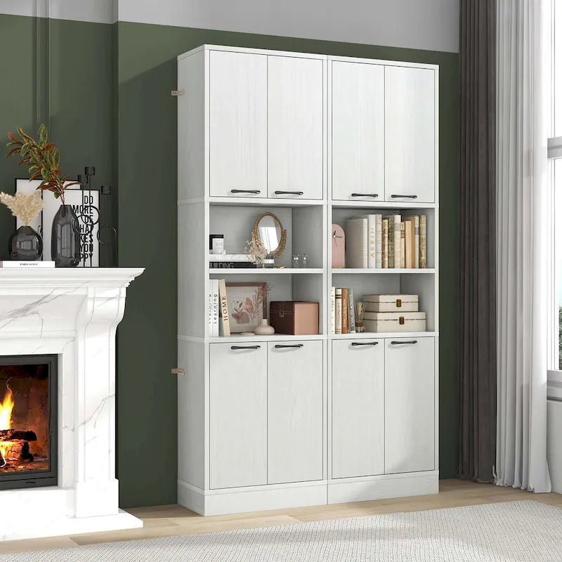 Costway 75  Tall Bathroom Storage Cabinet with 4 Doors & 2 Open - See Details