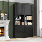 Costway 75  Tall Bathroom Storage Cabinet with 4 Doors & 2 Open - See Details