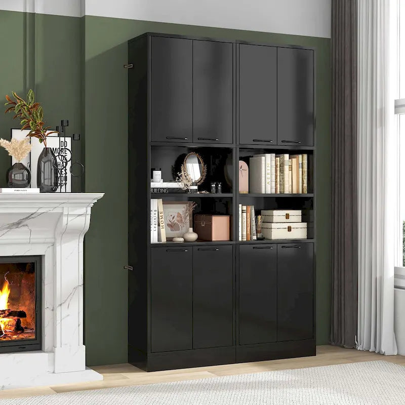 Costway 75  Tall Bathroom Storage Cabinet with 4 Doors & 2 Open - See Details