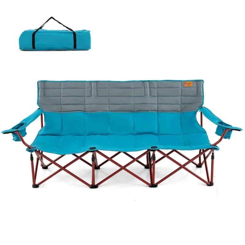 Costway Oversized 3 Person Camping Chair Portable Folding Camp Couch - See Details