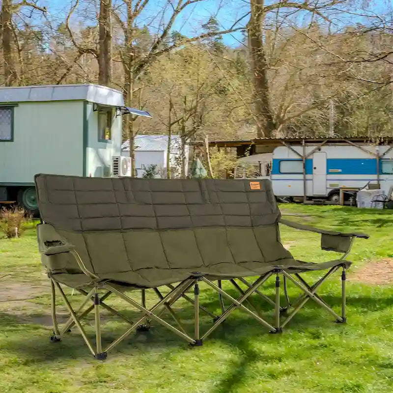 Costway Oversized 3 Person Camping Chair Portable Folding Camp Couch - See Details