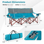 Costway Oversized 3 Person Camping Chair Portable Folding Camp Couch - See Details
