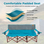 Costway Oversized 3 Person Camping Chair Portable Folding Camp Couch - See Details