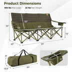 Costway Oversized 3 Person Camping Chair Portable Folding Camp Couch - See Details