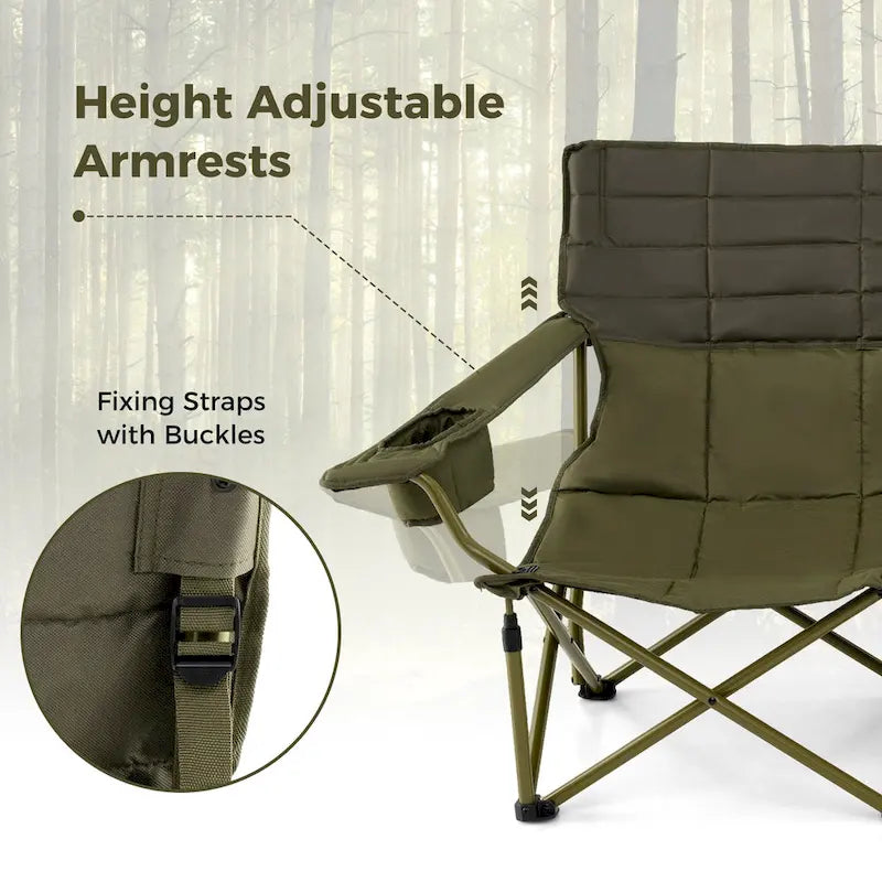 Costway Oversized 3 Person Camping Chair Portable Folding Camp Couch - See Details
