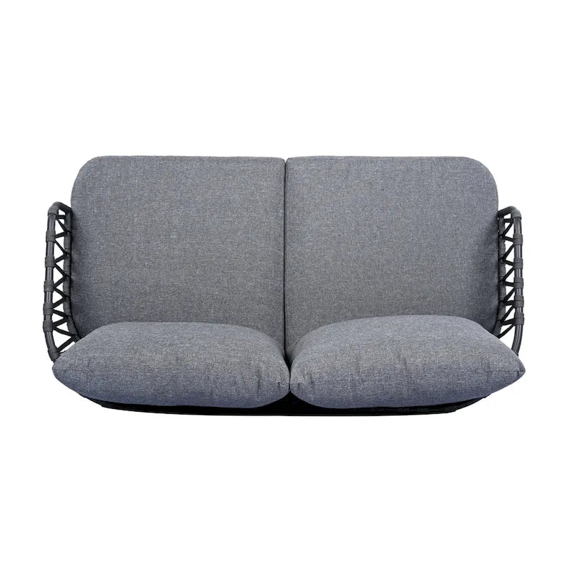 4-Piece Outdoor Patio Furniture Set, All Weather Sectional Furniture Set with Woven Rope Chairs and Coffee Table