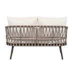 4-Piece Outdoor Patio Furniture Set, All Weather Sectional Furniture Set with Woven Rope Chairs and Coffee Table