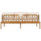 4 Pcs Outdoor Rope Sofa Set, All-Weather Patio Conversation Furniture Set with Acacia Wood Table, Single Sofa and Ottoman