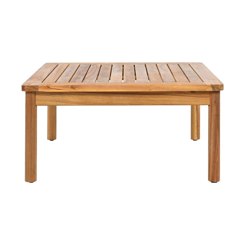 4 Pcs Outdoor Rope Sofa Set, All-Weather Patio Conversation Furniture Set with Acacia Wood Table, Single Sofa and Ottoman