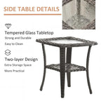 Outdoor Furniture-7 Piece Patio Furniture Set with Swivel Rocker Chair