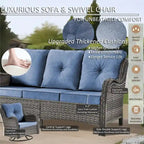 Outdoor Furniture-7 Piece Patio Furniture Set with Swivel Rocker Chair
