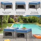 Outdoor Furniture-7 Piece Patio Furniture Set with Swivel Rocker Chair
