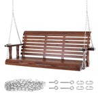Wooden Porch Swing Heavy Duty Swing Chair Bench with Hanging Chains for Outdoors