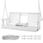 Wooden Porch Swing Heavy Duty Swing Chair Bench with Hanging Chains for Outdoors