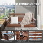 Wooden Porch Swing Heavy Duty Swing Chair Bench with Hanging Chains for Outdoors