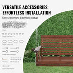 Wooden Porch Swing Heavy Duty Swing Chair Bench with Hanging Chains for Outdoors