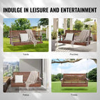 Wooden Porch Swing Heavy Duty Swing Chair Bench with Hanging Chains for Outdoors